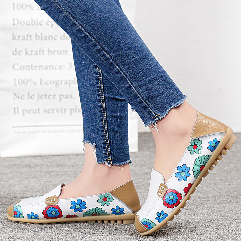 Women's Floral Loafers Moccasins Flats