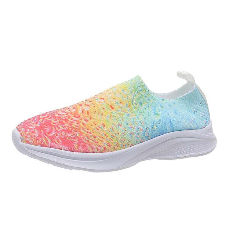 Tiosebon Women Rainbow Knit Walking Shoes