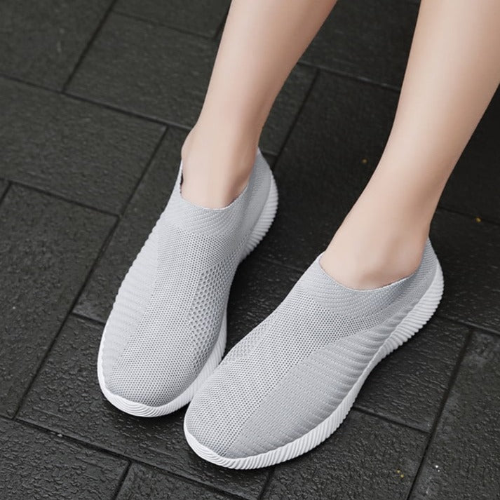 Tiosebon Women Knitting Sock Sneakers-Gray