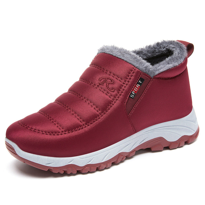 Tiosebon Women's Fuzzy Anti-Slip Boots-Red