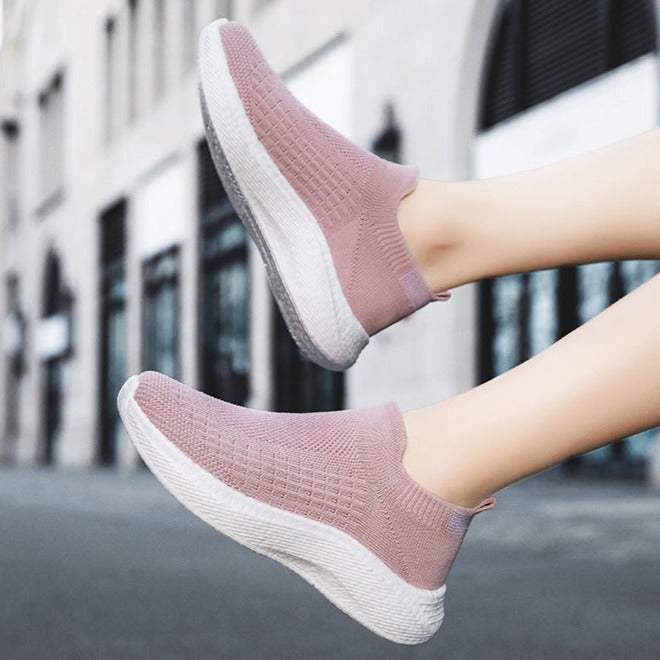 Tisoebon Unisex Running Walking Shoes-Pink
