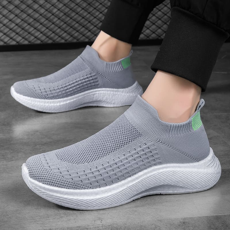 Tisoebon Unisex Running Walking Shoes-Gray