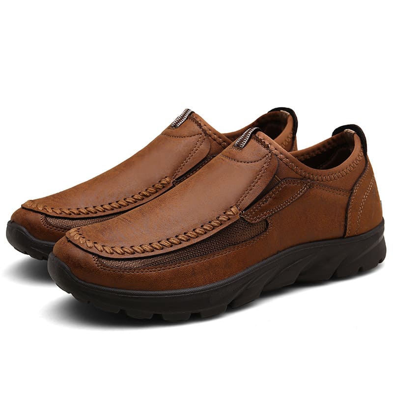 Tiosebon Men's Slip-On Business Loafers-Brown