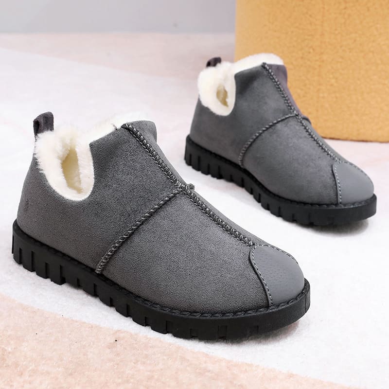Tiosebon Women's Slip-On Snow Boots-Gray