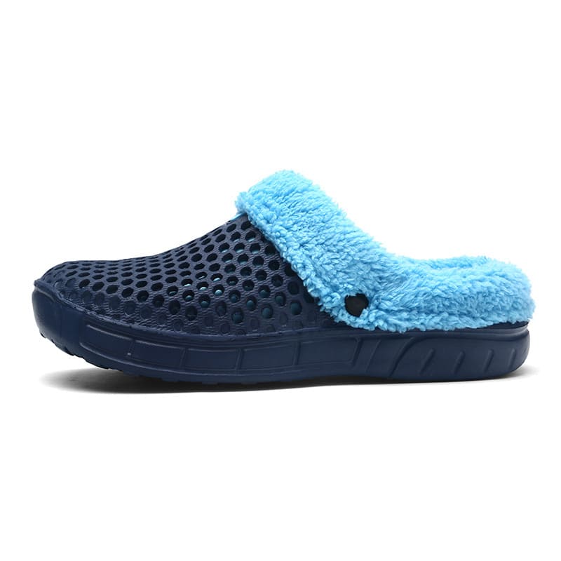 Tiosebon Unisex  Winter Fuzzy Slippers-Blue