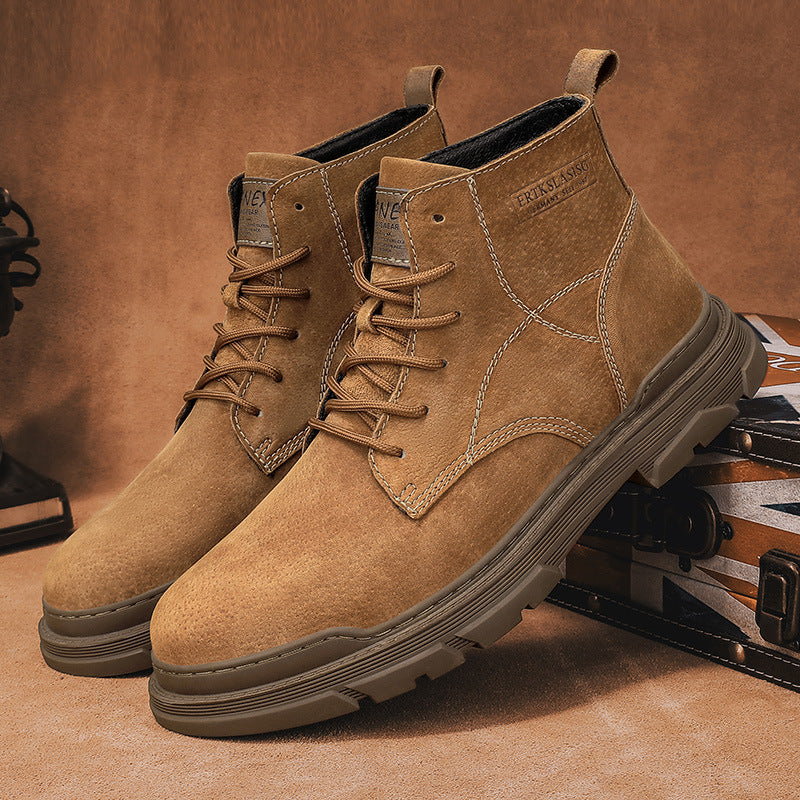 Tiosebon Men's Vintage Leather Boots