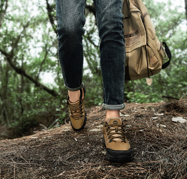 Tiosebon Men's Outdoor Hiking  Shoes-Brown