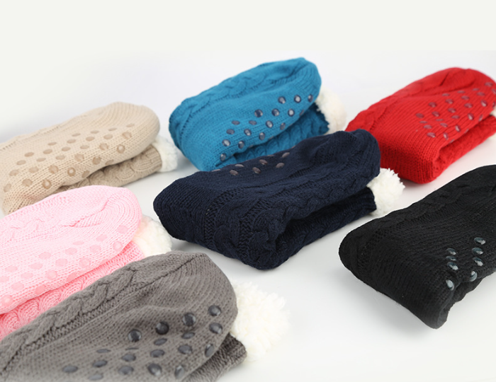 Tiosebon Unisex Fuzzy Fleece-Lined  Slipper Socks