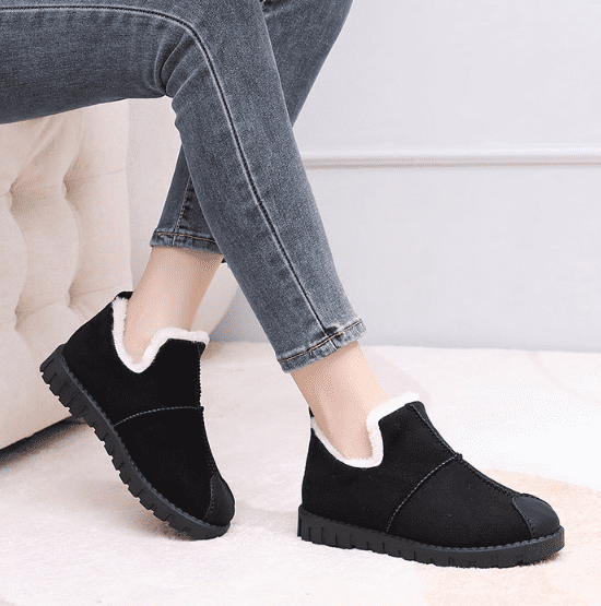 Tiosebon Women's Slip-On Snow Boots-Black