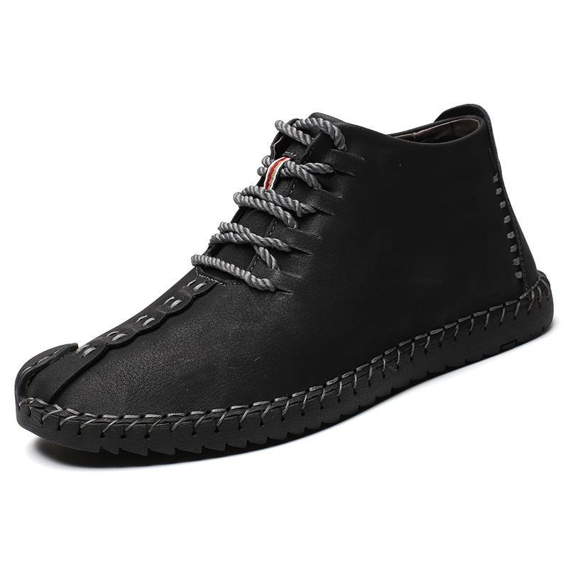 Men's Comfortable Leather Hand Stitching Ankle Boots