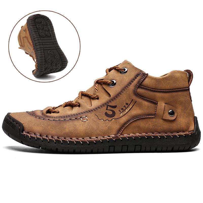 Men's Hand Stitching Microfiber Leather Boots