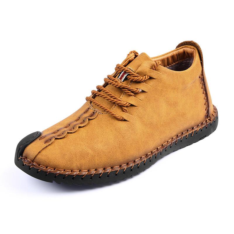 Men's Comfortable Leather Hand Stitching Ankle Boots