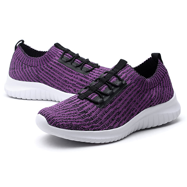 Tiosebon Women Knitted Comfort Shoes-Purple