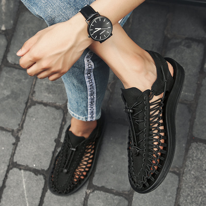 Men's Summer Woven Lace-up Sandals
