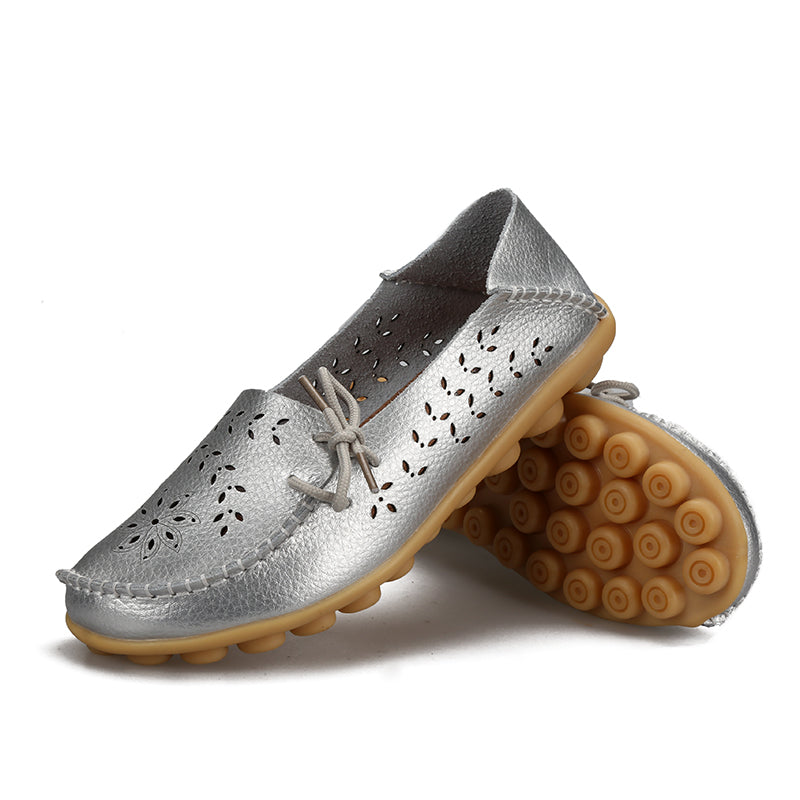 Women's Leather Loafers - Hollow(1)