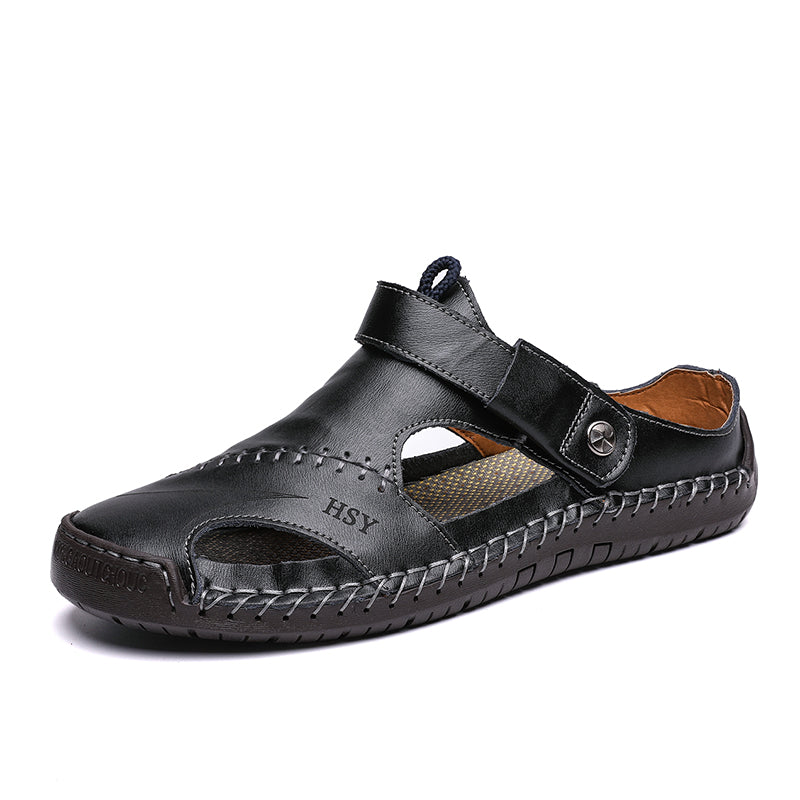 Men's Hand Stitching Hollow Out Leather Sandals